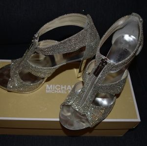 Michael Kors Shoes - Michael Kors Silver Glitter Heels Michael Kors Shoes - Michael Kors Silver Glitter Heels